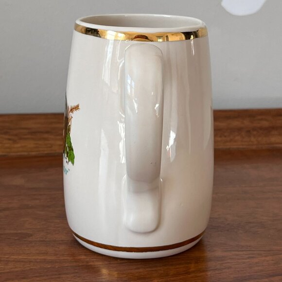 Olympia Brewing Co. Beer Mug Stein "It's the Water" Horseshoe Gold Trim Vintage - Picture 3 of 12